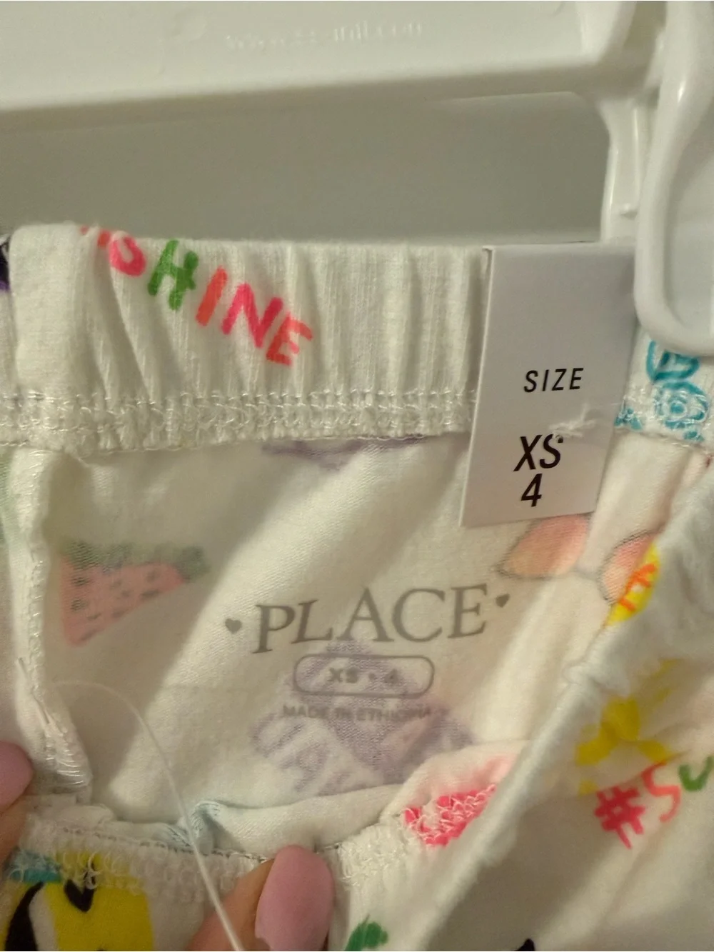 The Children's Place White Shorts with Neon Summer Print
